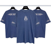 Balenciaga Light Blue T-Shirt Without Collar