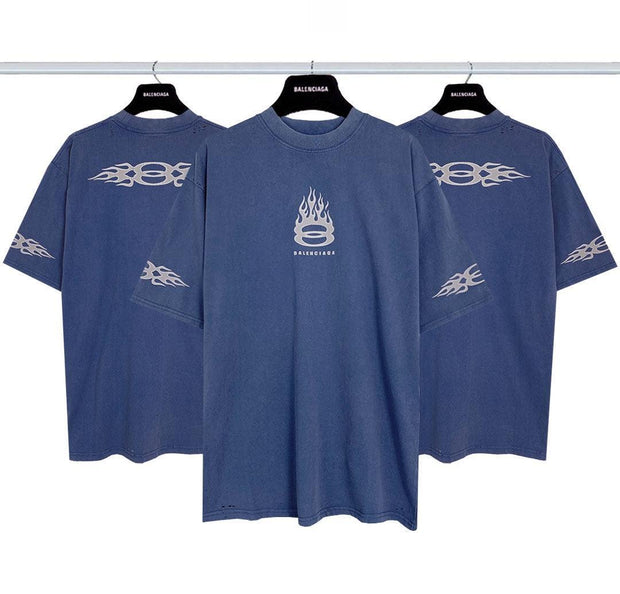 Balenciaga Light Blue T-Shirt Without Collar
