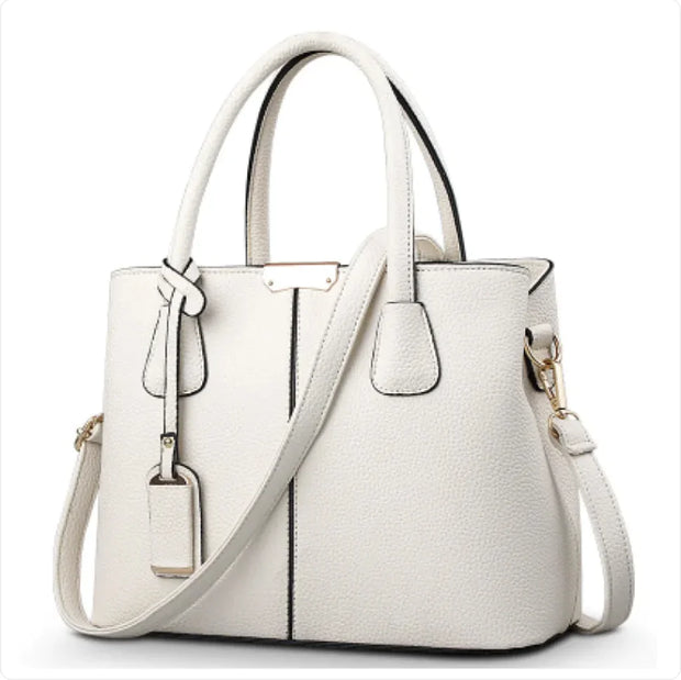 Elegant Blue Faux Leather Tote