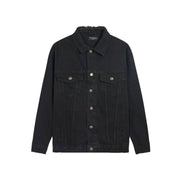 Balenciaga Black Embroidered Political Logo Denim Jacket