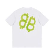Balenciaga White & Green T-Shirt Without Collar