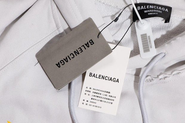 Balenciaga logo-print detail hoodie – White