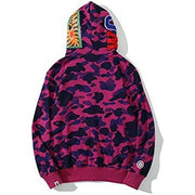 BAPE Hoodie Men's Shark Hoodie,Cotton Material Shark Jaw Jacket Ape Camo Full Zip Jacket Up