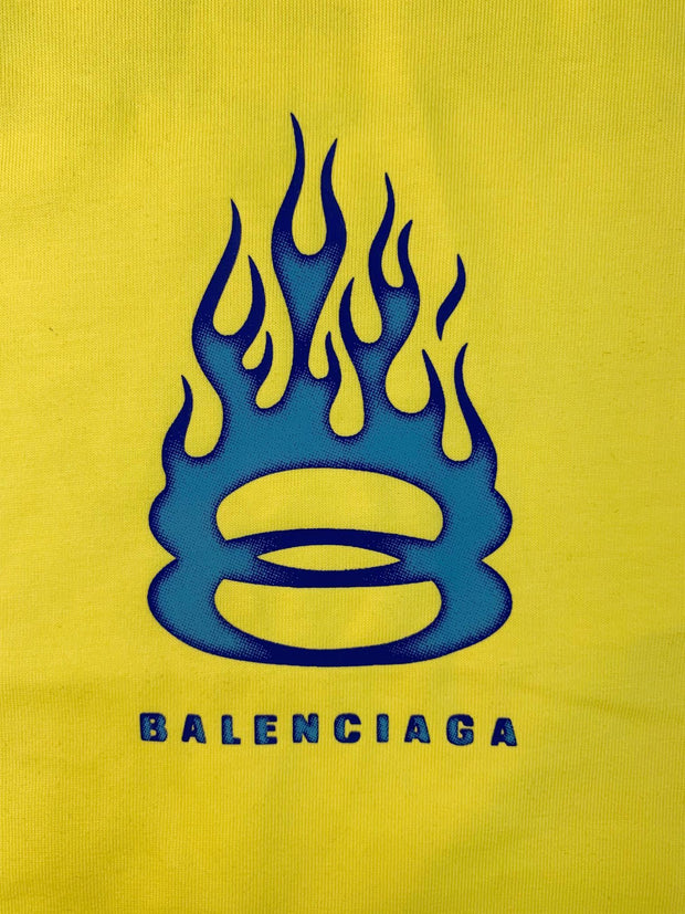 Balenciaga Men's Yellow Burning Unity T-Shirt