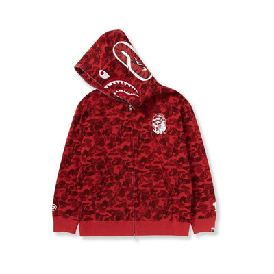 BAPE OG Camo Shark Full Zip-Up Hoodie A Bathing Ape 'Red'