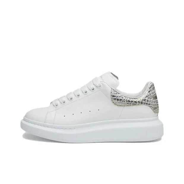 Alexander McQueen Oversized White Silver Croc