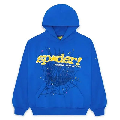 Sp5der Acai Hoodie Blue