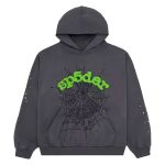 Sp5der Wait Web Hoodie Slate Grey