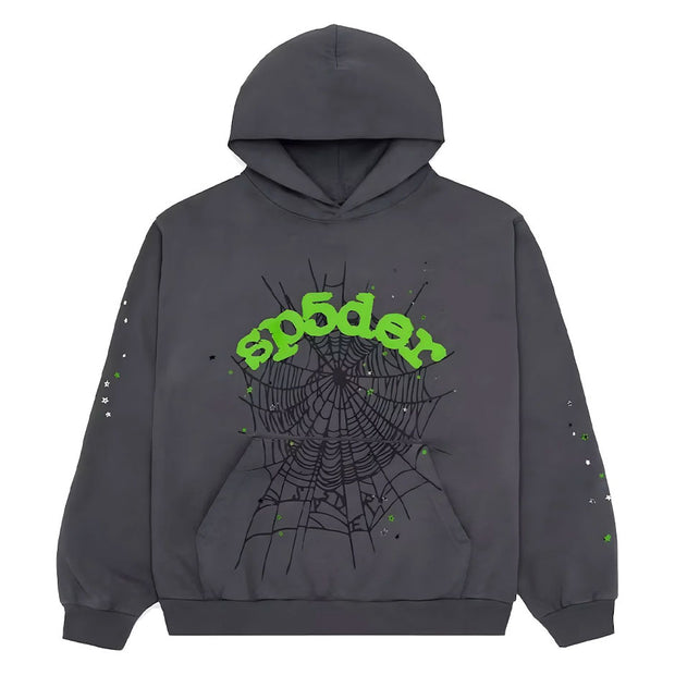 Sp5der Wait Web Hoodie Slate Grey