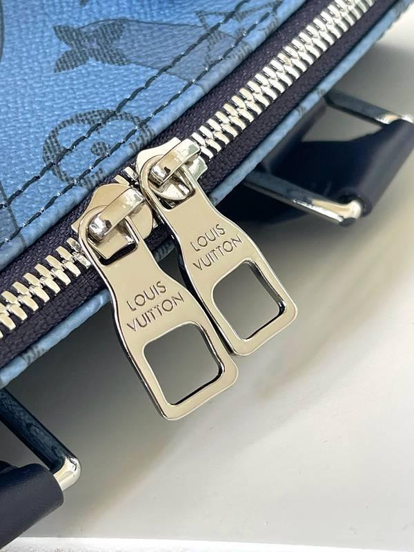 Louis Vuitton Speedy Bandoulière 35 Blue Canvas Handbag