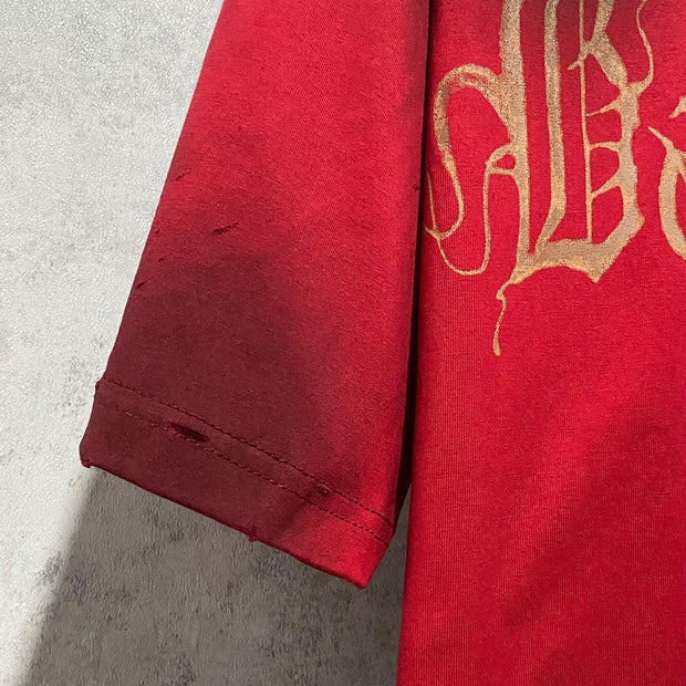 Balenciaga Red T-Shirt Without Collar