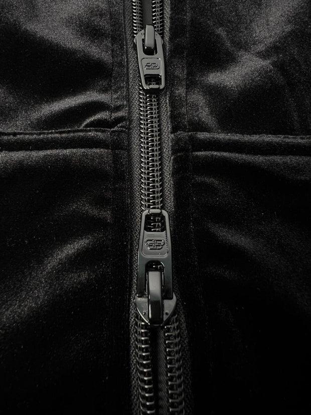 Balenciaga rhinestone-logo zipped hoodie