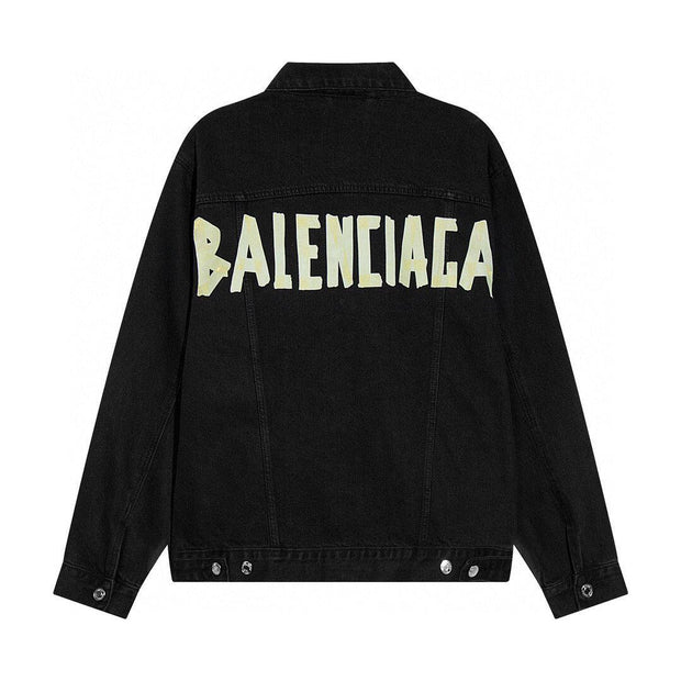 Balenciaga embossed paper denim jacket