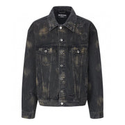 Balenciaga Oversized Distressed Denim Jacket - Black