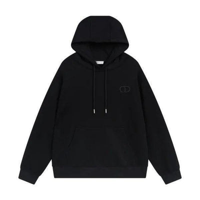 Dior Classic Letter Embroidered Hoodie Black