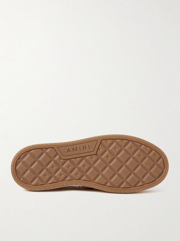AMIRI - MA Logo-Embroidered Leather-Trimmed Canvas Espadrilles - White/Brown